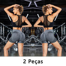 Conjunto de 2 peças, Shorts Esportivos Femininos
