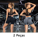 Conjunto de 2 peças, Shorts Esportivos Femininos