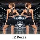 Conjunto de 2 peças, Shorts Esportivos Femininos