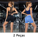 Conjunto de 2 peças, Shorts Esportivos Femininos