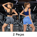 Conjunto de 2 peças, Shorts Esportivos Femininos